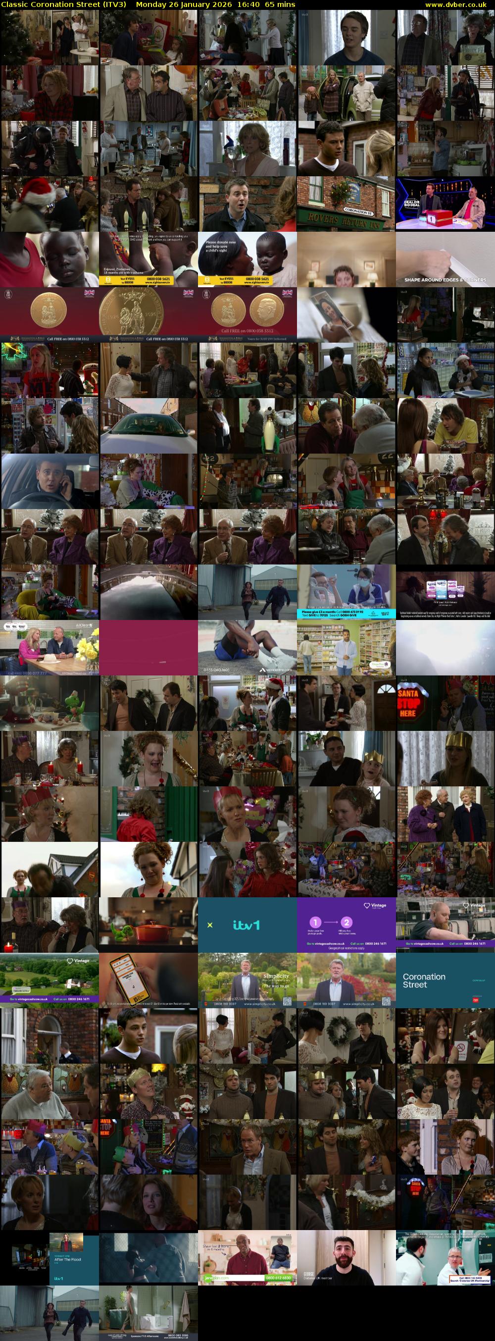 Classic Coronation Street (ITV3) Monday 26 January 2026 16:40 - 17:45