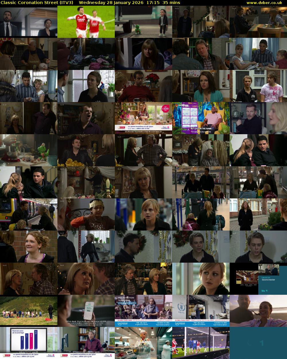 Classic Coronation Street (ITV3) Wednesday 28 January 2026 17:15 - 17:50