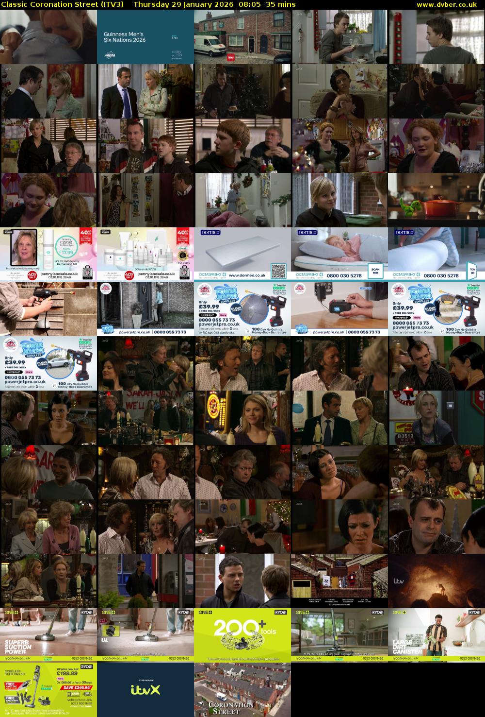 Classic Coronation Street (ITV3) Thursday 29 January 2026 08:05 - 08:40