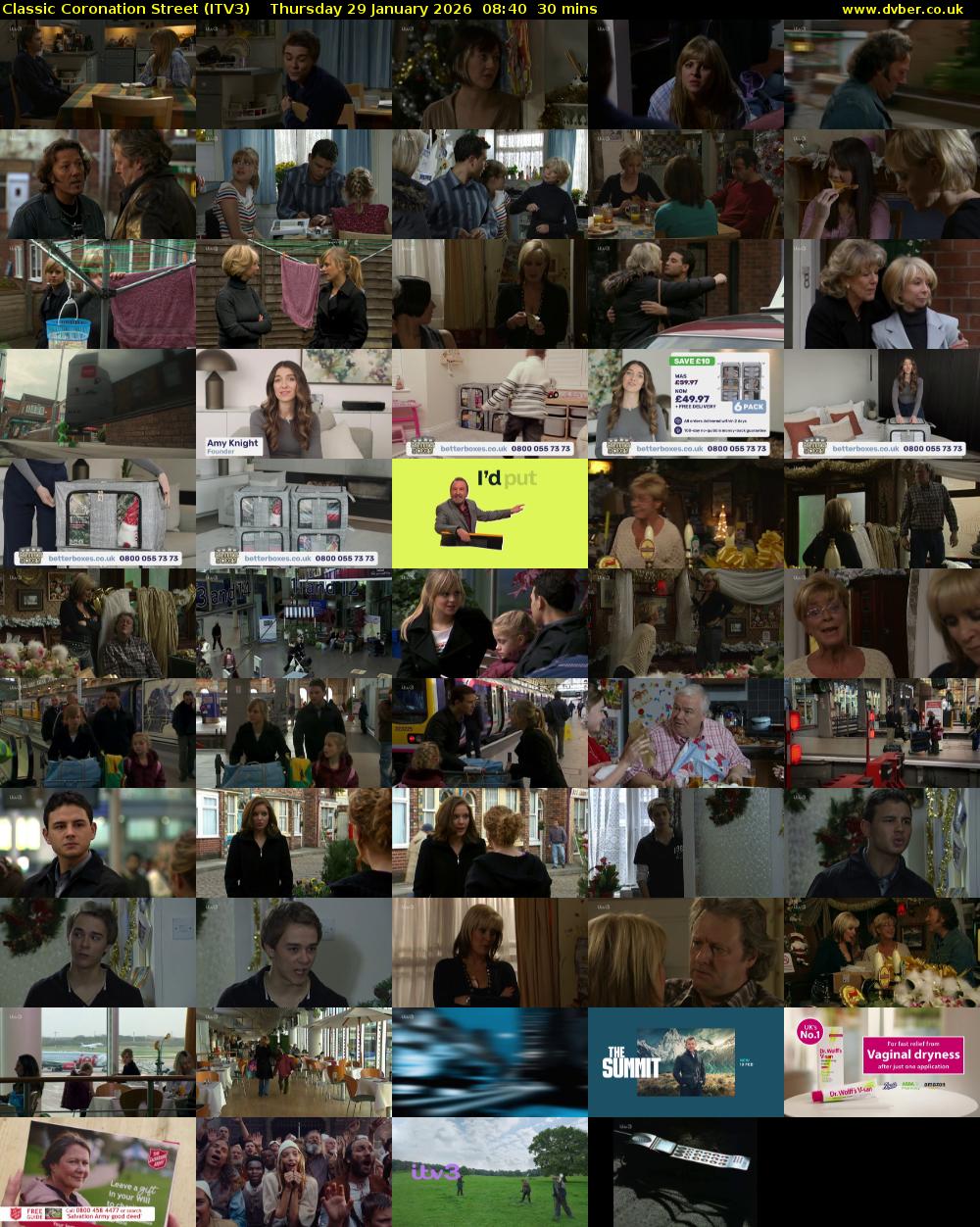 Classic Coronation Street (ITV3) Thursday 29 January 2026 08:40 - 09:10