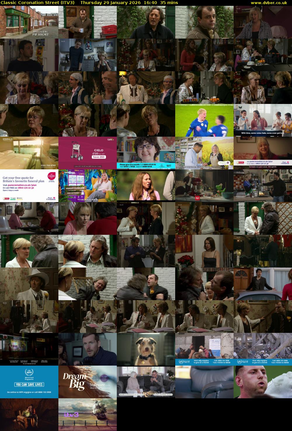 Classic Coronation Street (ITV3) Thursday 29 January 2026 16:40 - 17:15