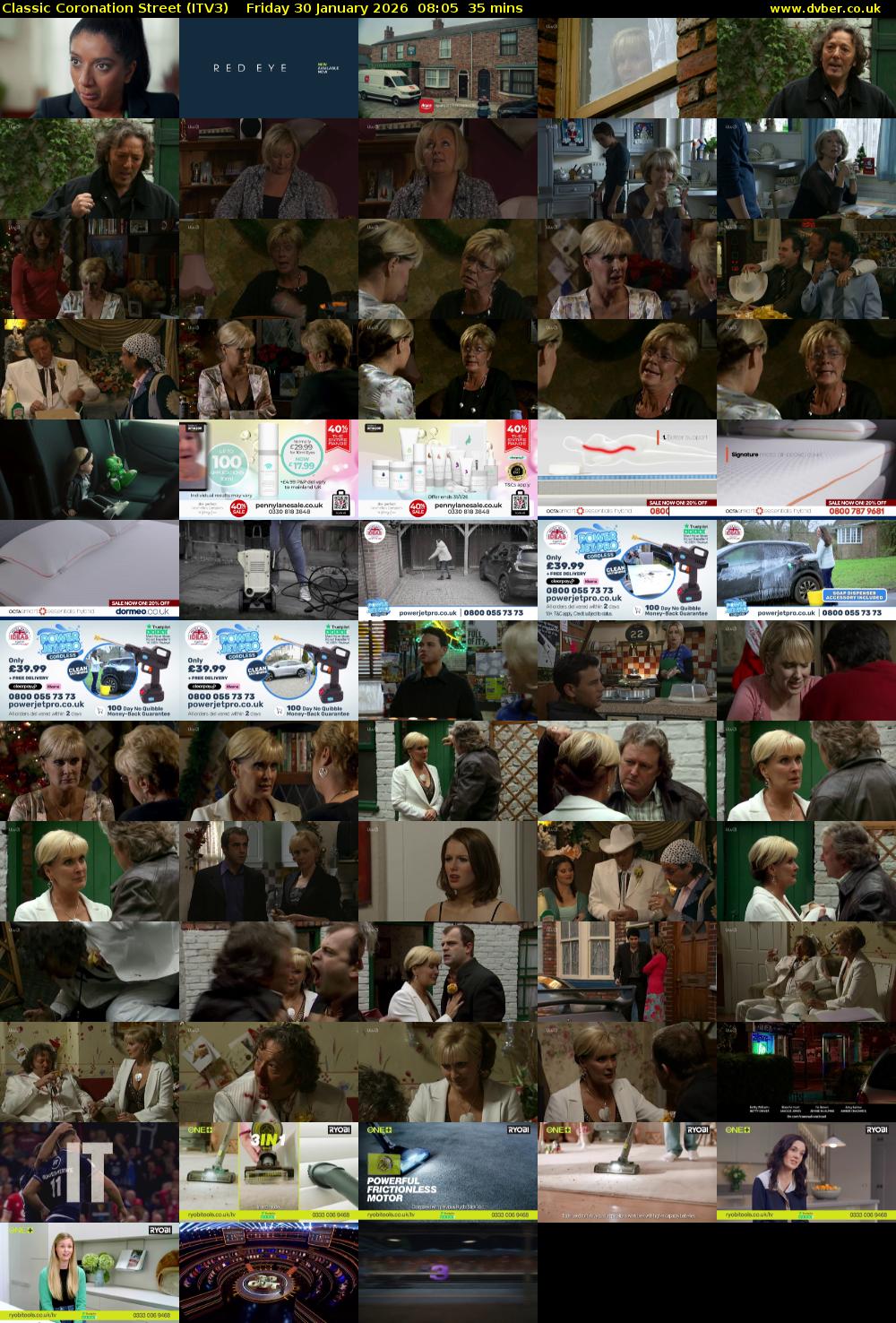 Classic Coronation Street (ITV3) Friday 30 January 2026 08:05 - 08:40