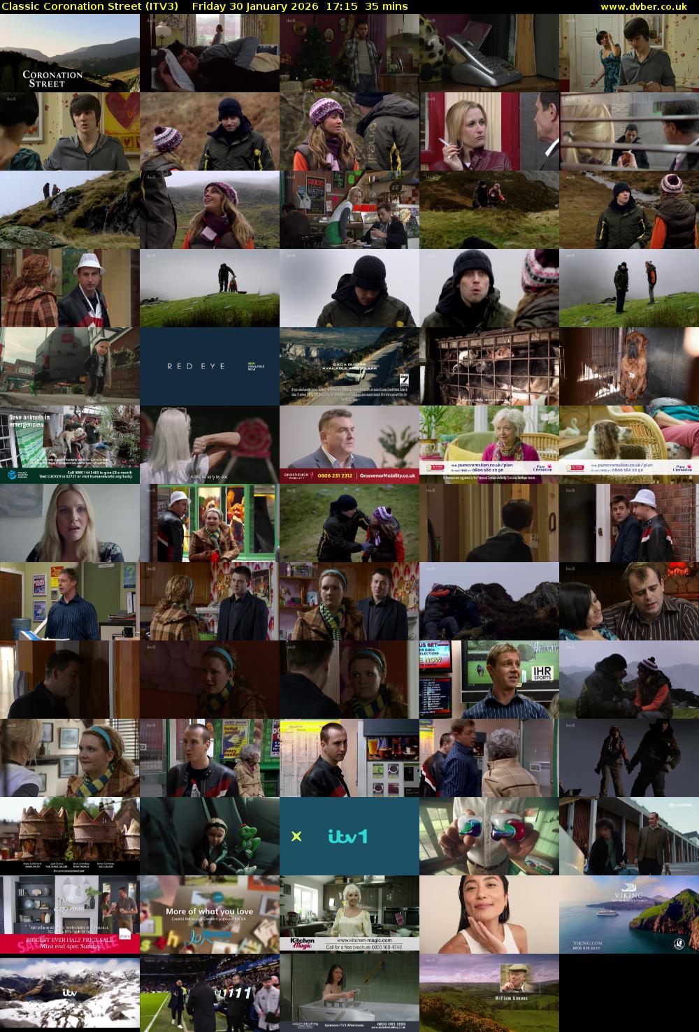 Classic Coronation Street (ITV3) Friday 30 January 2026 17:15 - 17:50