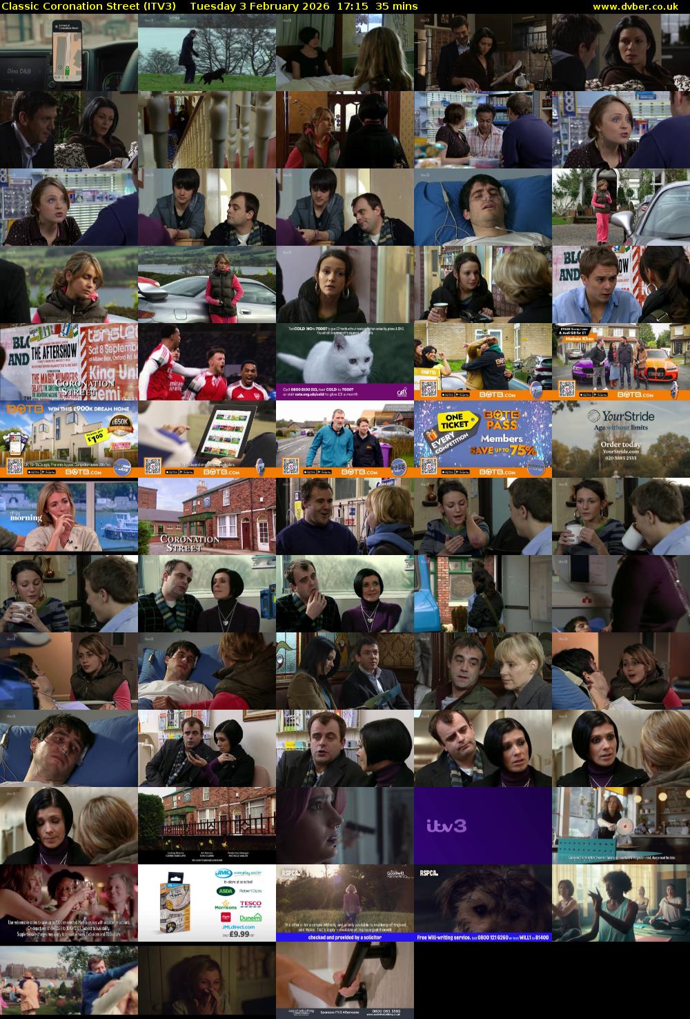 Classic Coronation Street (ITV3) Tuesday 3 February 2026 17:15 - 17:50