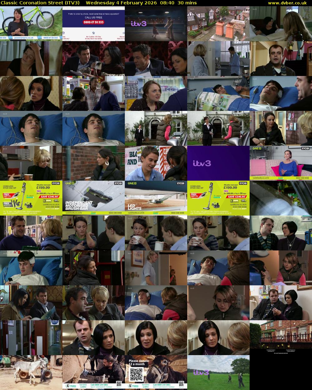 Classic Coronation Street (ITV3) Wednesday 4 February 2026 08:40 - 09:10