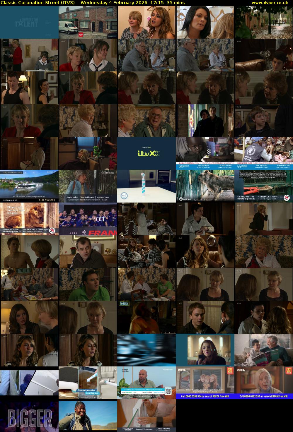 Classic Coronation Street (ITV3) Wednesday 4 February 2026 17:15 - 17:50