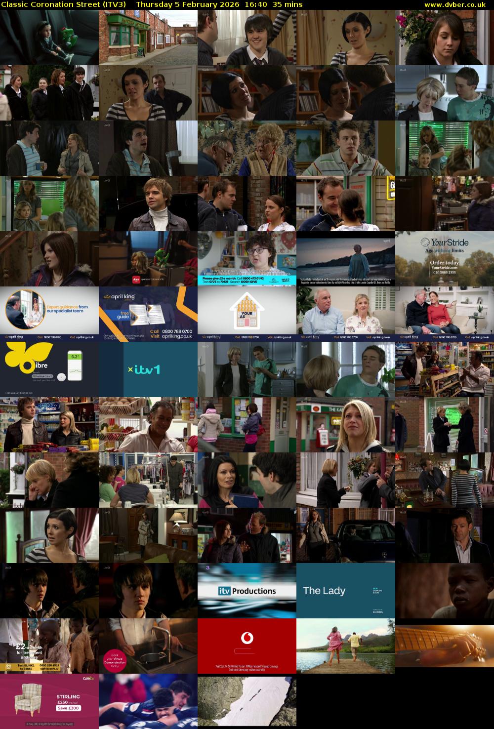 Classic Coronation Street (ITV3) Thursday 5 February 2026 16:40 - 17:15