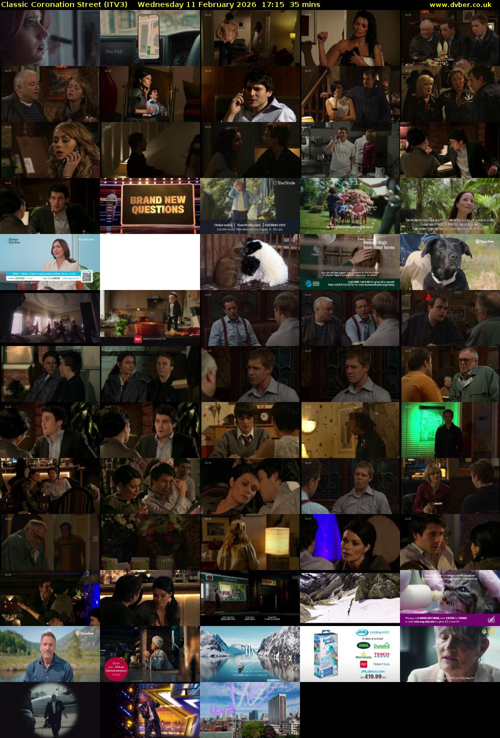 Classic Coronation Street (ITV3) Wednesday 11 February 2026 17:15 - 17:50