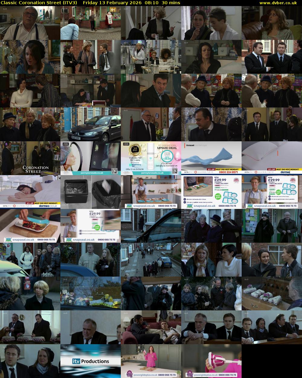 Classic Coronation Street (ITV3) Friday 13 February 2026 08:10 - 08:40