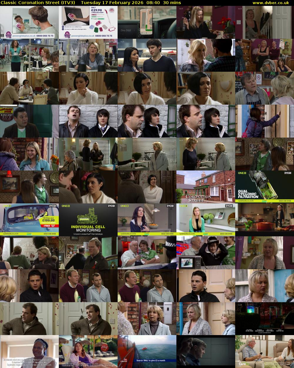 Classic Coronation Street (ITV3) Tuesday 17 February 2026 08:40 - 09:10