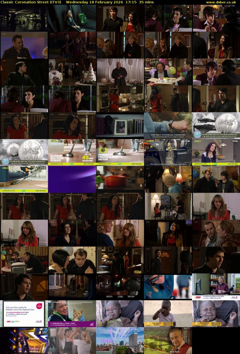 Classic Coronation Street (ITV3) Wednesday 18 February 2026 17:15 - 17:50