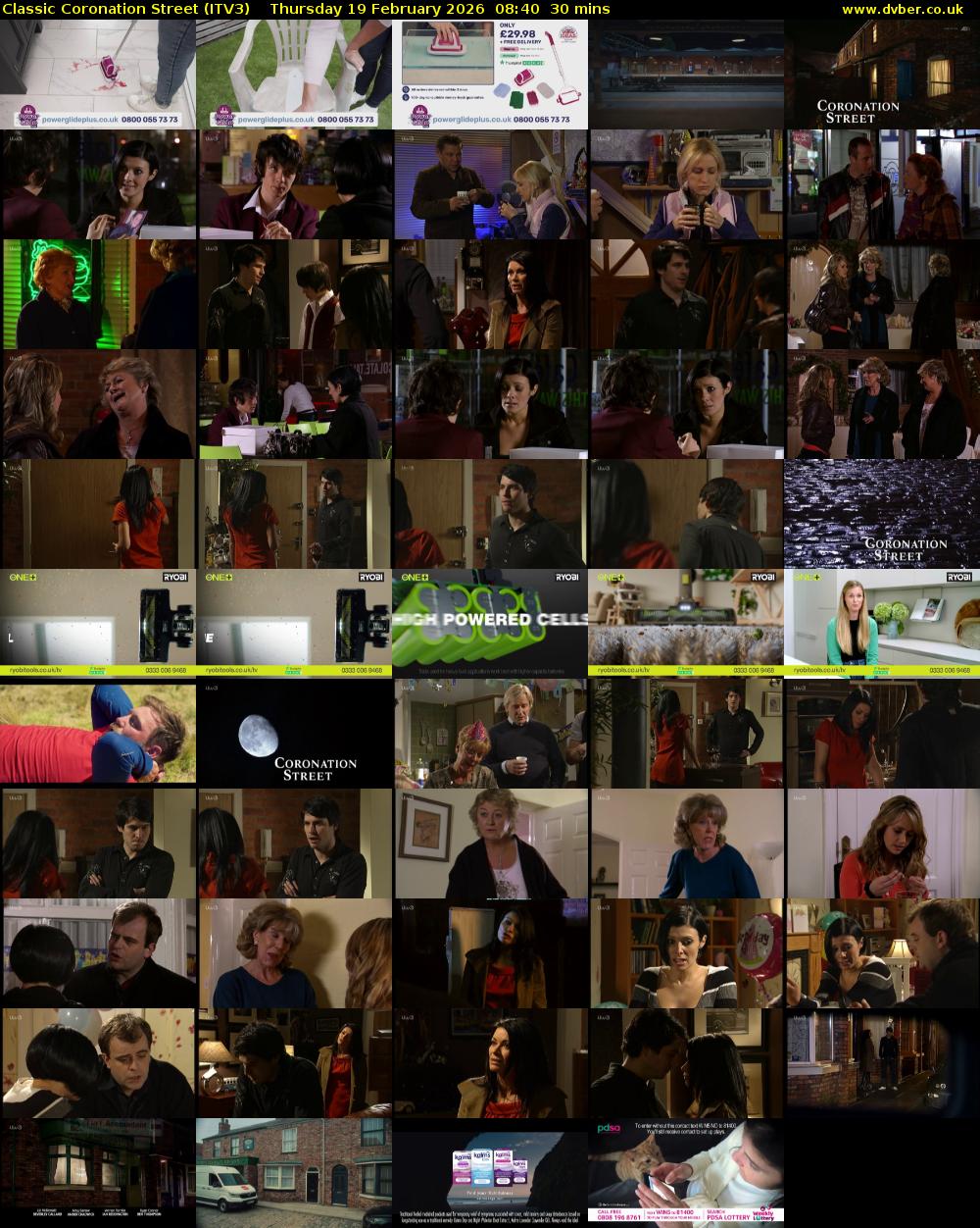 Classic Coronation Street (ITV3) Thursday 19 February 2026 08:40 - 09:10