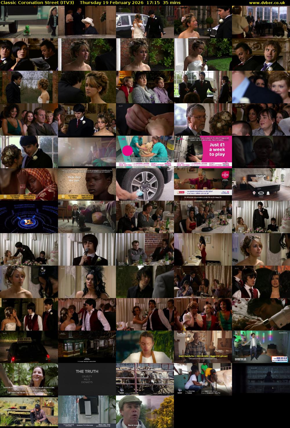 Classic Coronation Street (ITV3) Thursday 19 February 2026 17:15 - 17:50