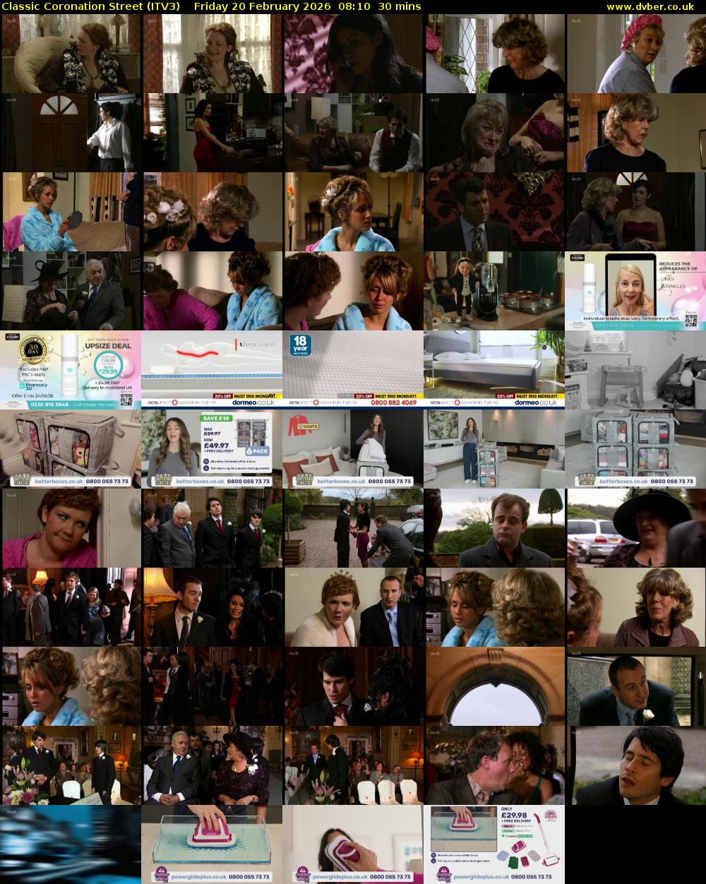 Classic Coronation Street (ITV3) Friday 20 February 2026 08:10 - 08:40