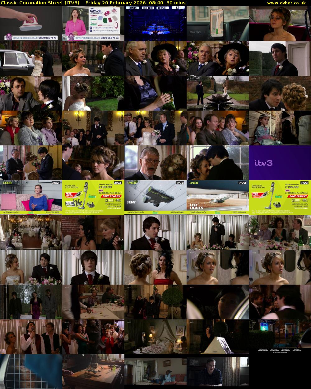 Classic Coronation Street (ITV3) Friday 20 February 2026 08:40 - 09:10