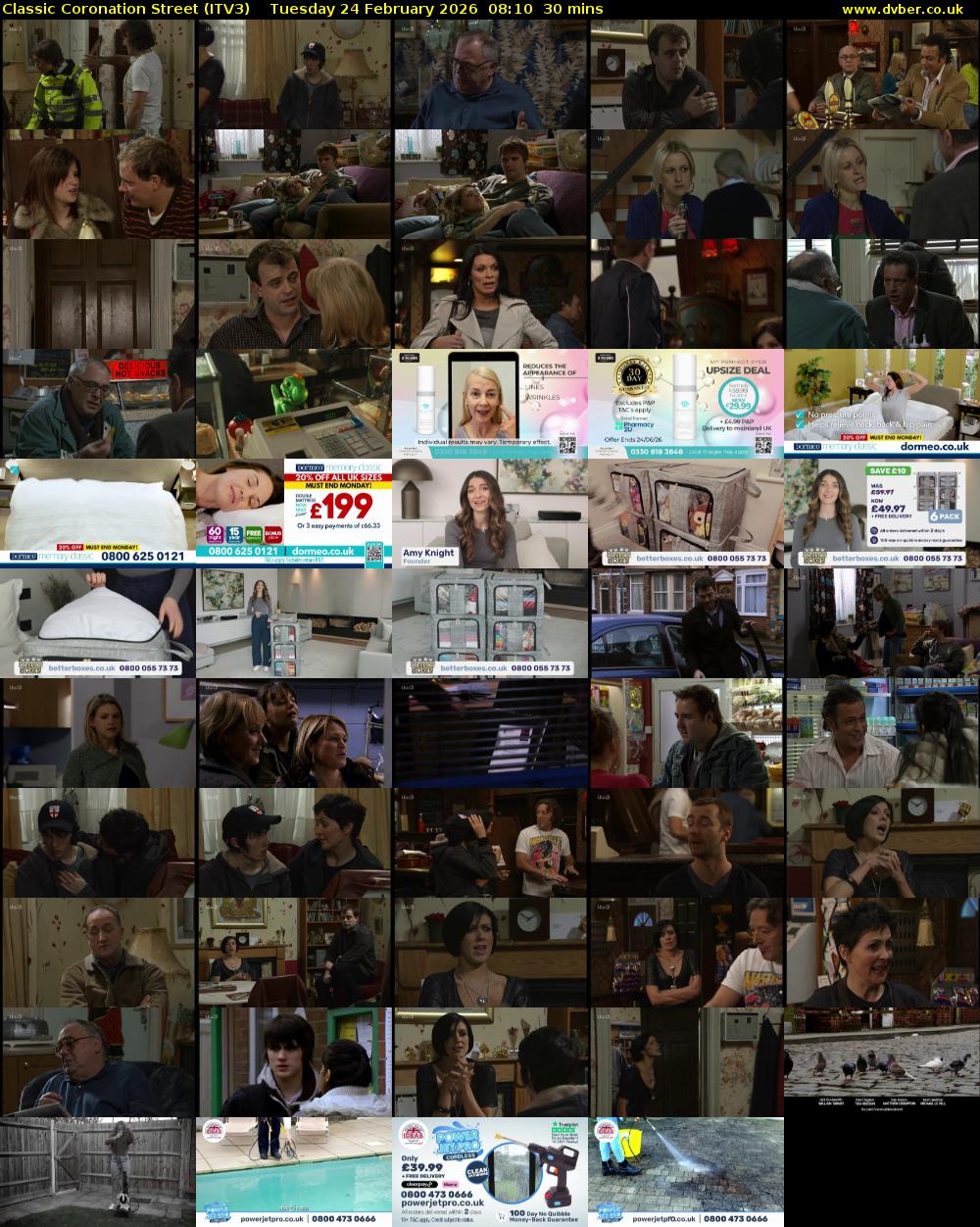 Classic Coronation Street (ITV3) Tuesday 24 February 2026 08:10 - 08:40