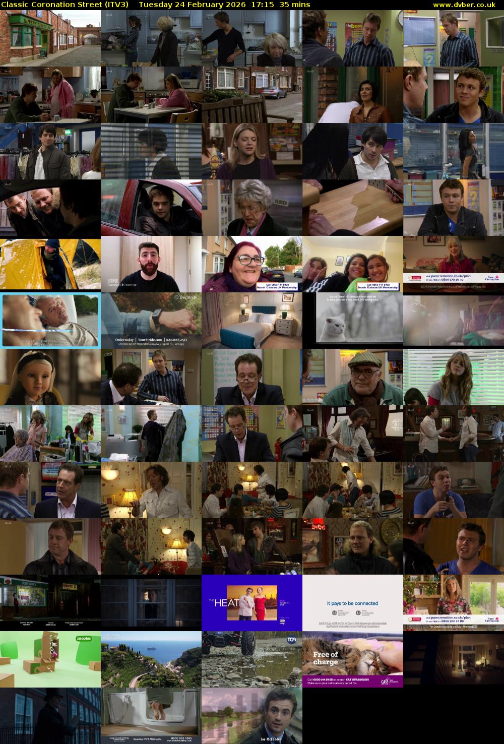 Classic Coronation Street (ITV3) Tuesday 24 February 2026 17:15 - 17:50