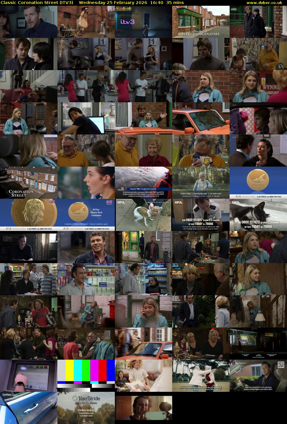 Classic Coronation Street (ITV3) Wednesday 25 February 2026 16:40 - 17:15