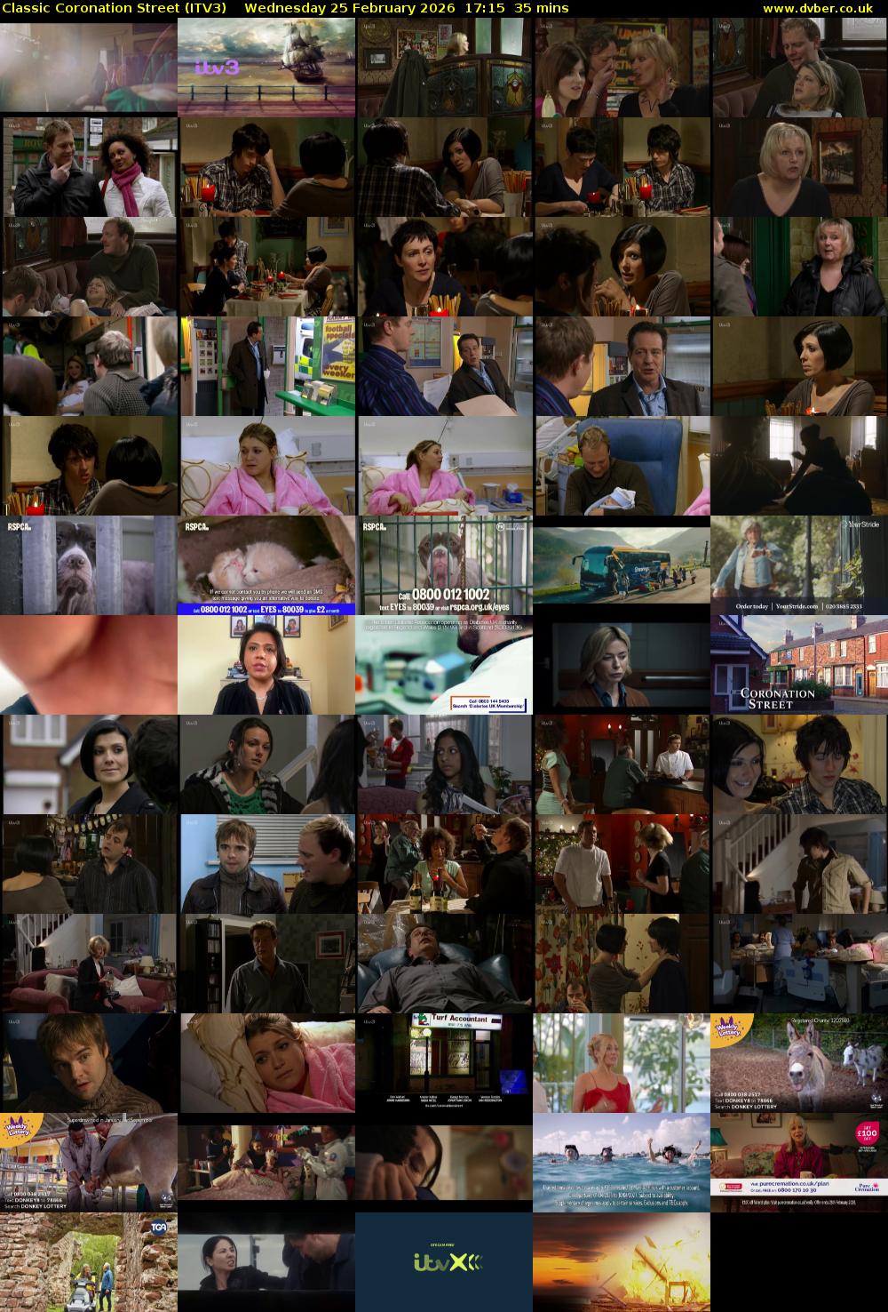 Classic Coronation Street (ITV3) Wednesday 25 February 2026 17:15 - 17:50
