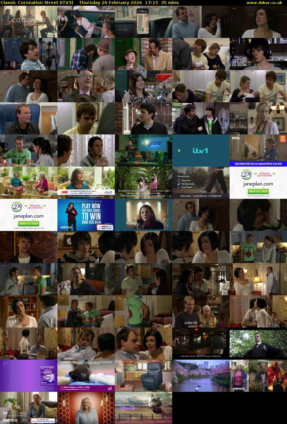 Classic Coronation Street (ITV3) Thursday 26 February 2026 17:15 - 17:50