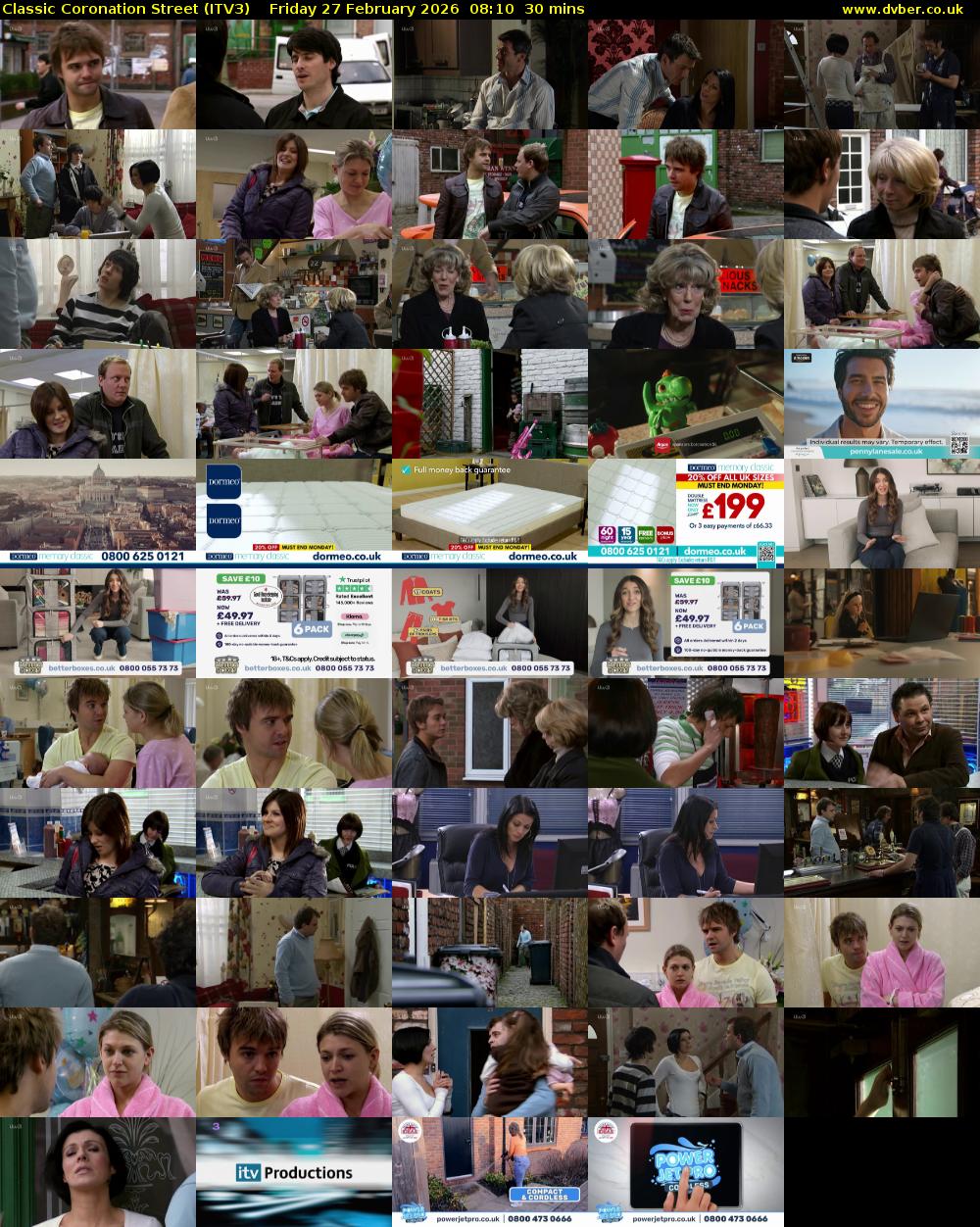 Classic Coronation Street (ITV3) Friday 27 February 2026 08:10 - 08:40