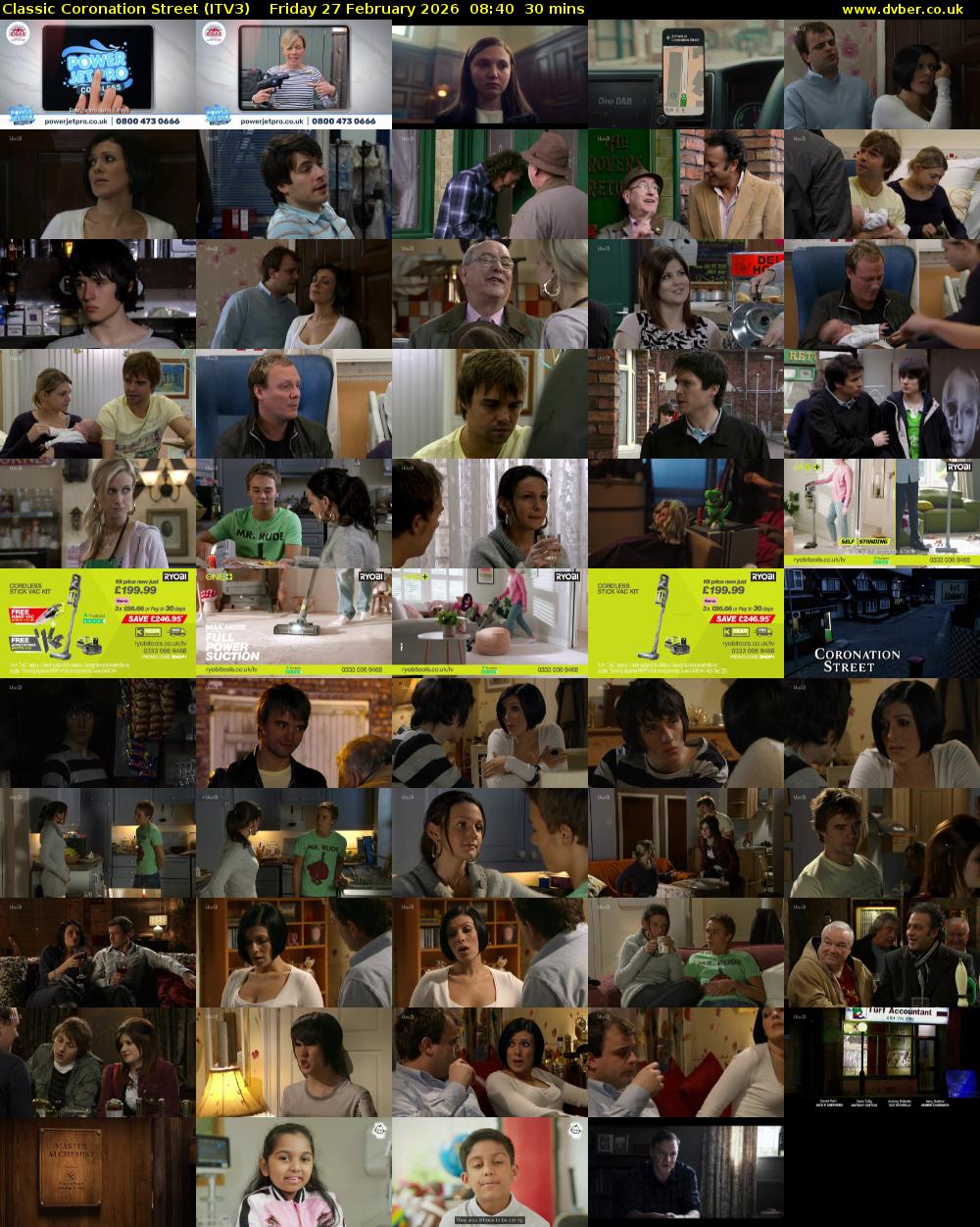 Classic Coronation Street (ITV3) Friday 27 February 2026 08:40 - 09:10
