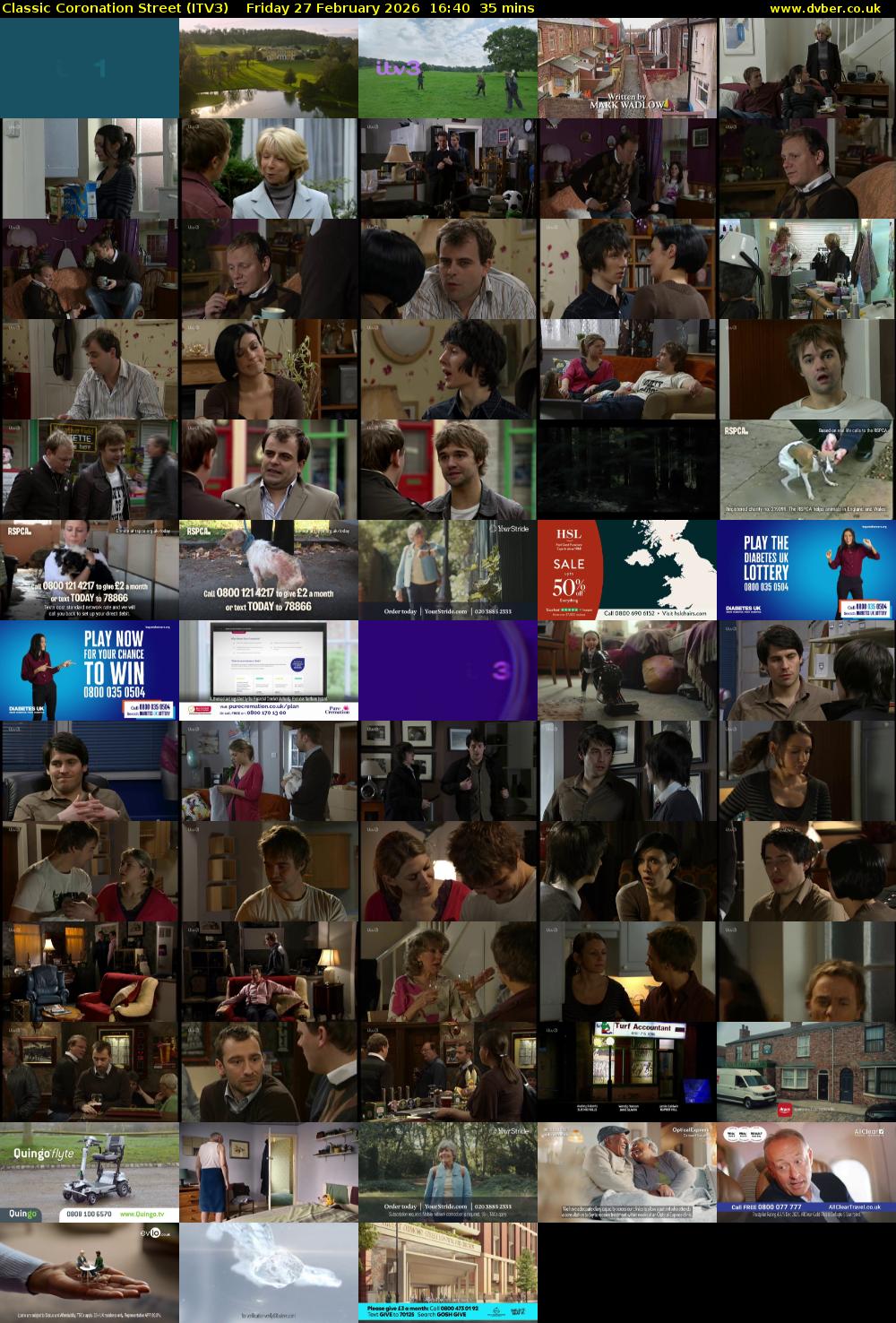 Classic Coronation Street (ITV3) Friday 27 February 2026 16:40 - 17:15