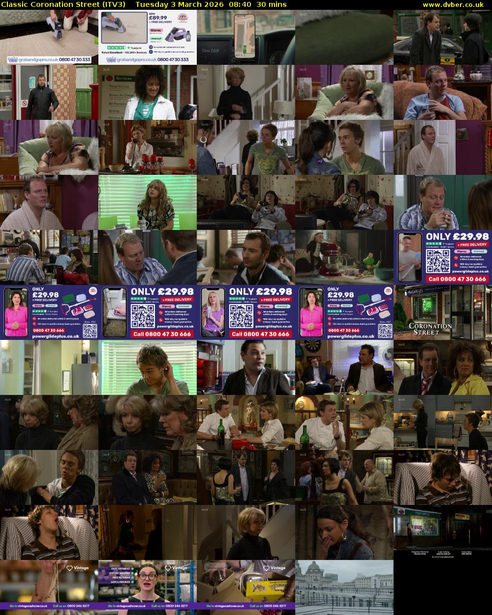 Classic Coronation Street (ITV3) Tuesday 3 March 2026 08:40 - 09:10