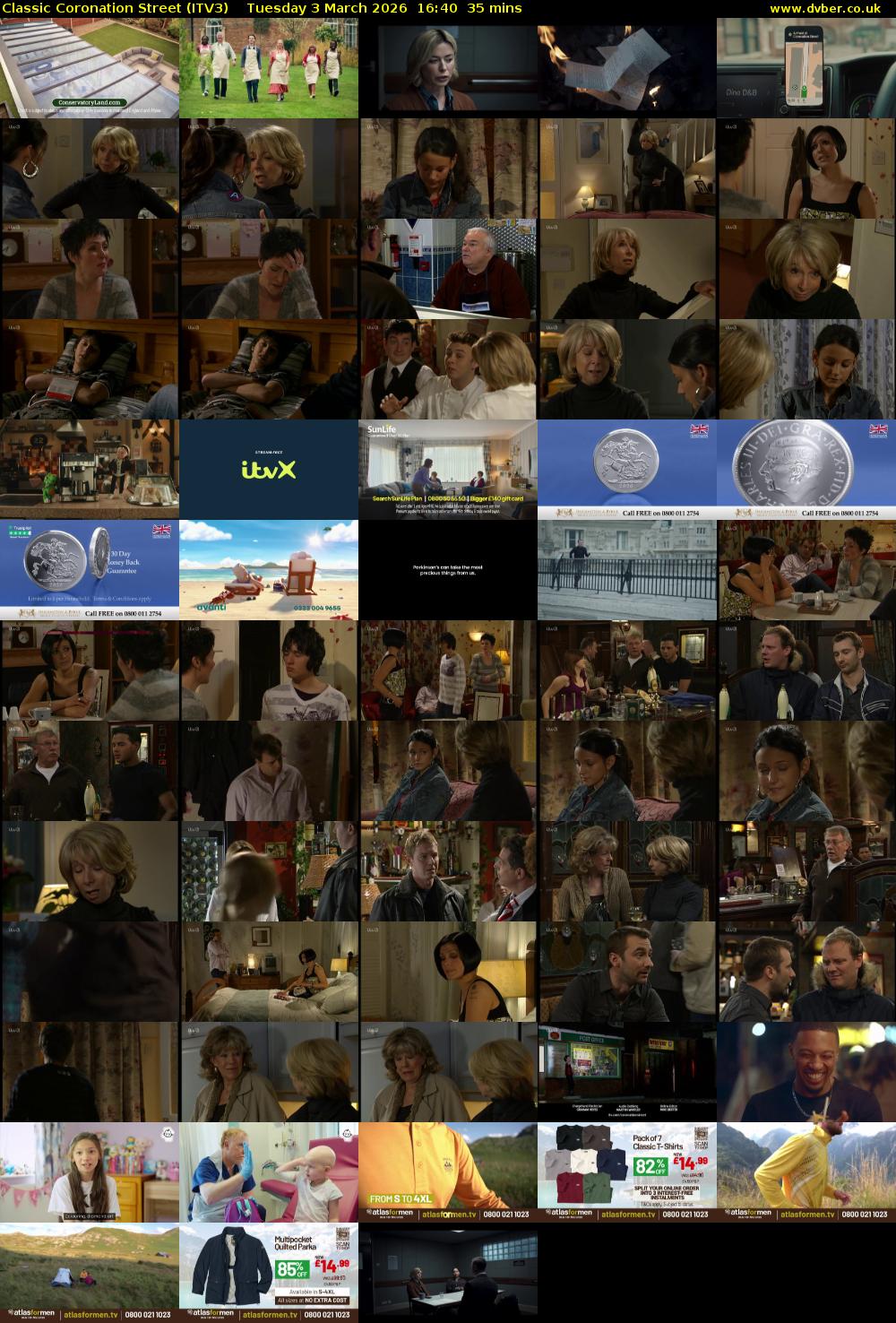 Classic Coronation Street (ITV3) Tuesday 3 March 2026 16:40 - 17:15