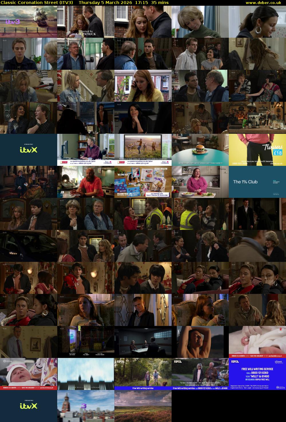 Classic Coronation Street (ITV3) Thursday 5 March 2026 17:15 - 17:50