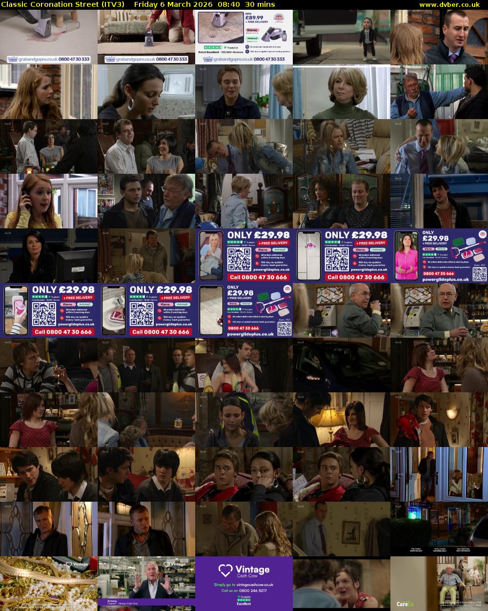Classic Coronation Street (ITV3) Friday 6 March 2026 08:40 - 09:10