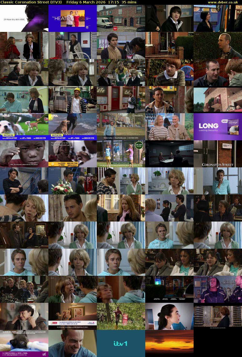 Classic Coronation Street (ITV3) Friday 6 March 2026 17:15 - 17:50