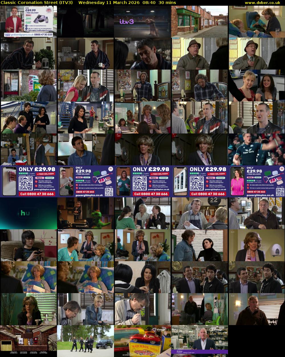Classic Coronation Street (ITV3) Wednesday 11 March 2026 08:40 - 09:10