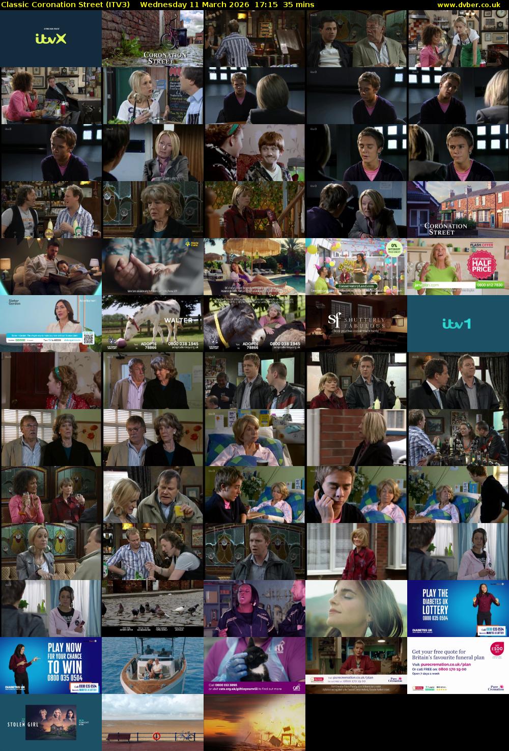 Classic Coronation Street (ITV3) Wednesday 11 March 2026 17:15 - 17:50
