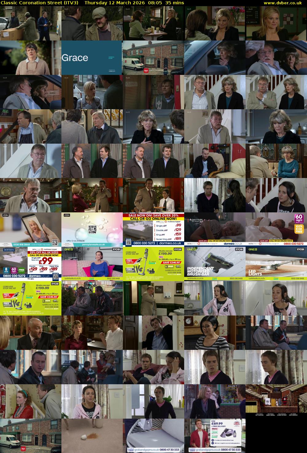 Classic Coronation Street (ITV3) Thursday 12 March 2026 08:05 - 08:40