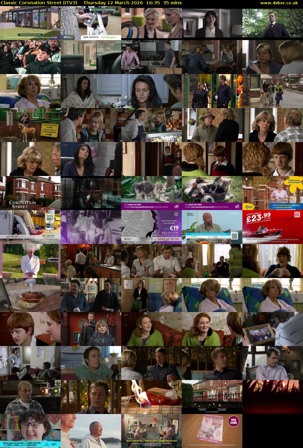 Classic Coronation Street (ITV3) Thursday 12 March 2026 16:35 - 17:10