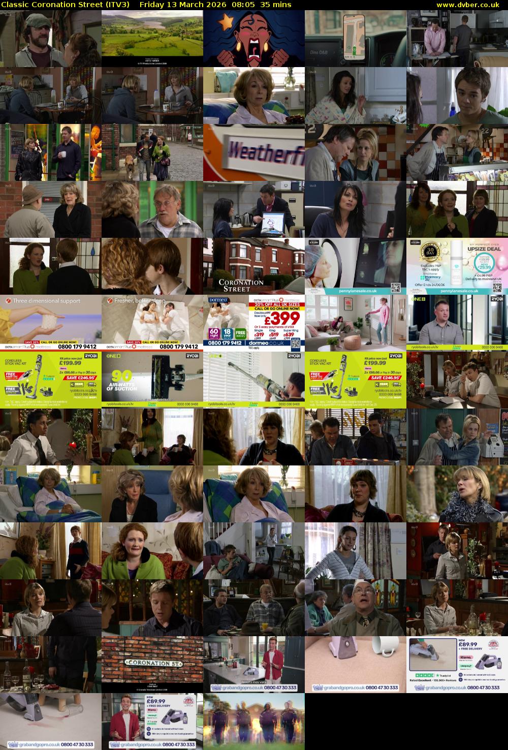 Classic Coronation Street (ITV3) Friday 13 March 2026 08:05 - 08:40