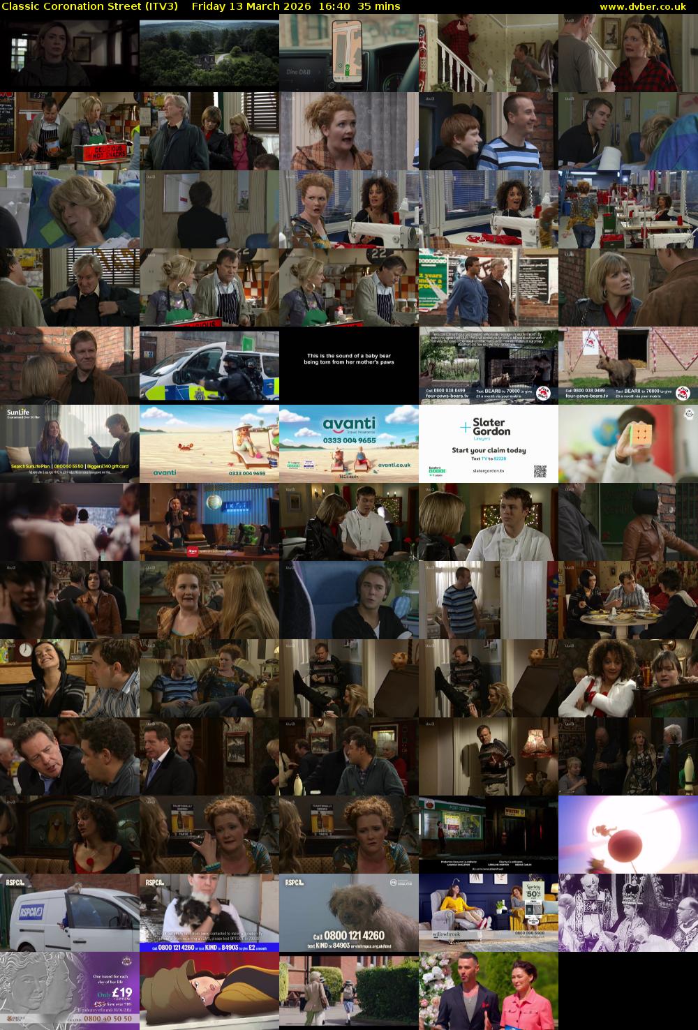 Classic Coronation Street (ITV3) Friday 13 March 2026 16:40 - 17:15