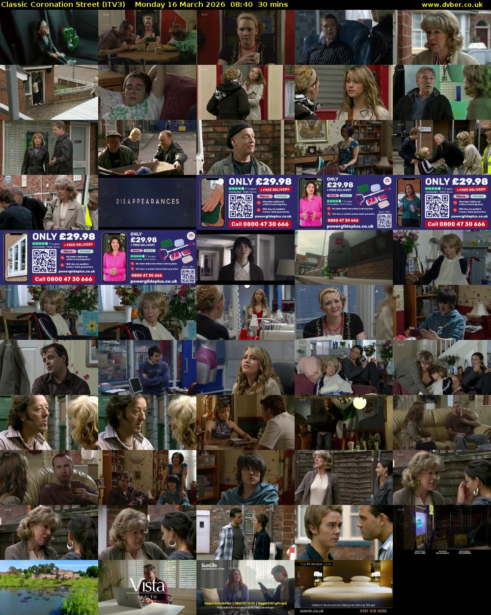 Classic Coronation Street (ITV3) Monday 16 March 2026 08:40 - 09:10
