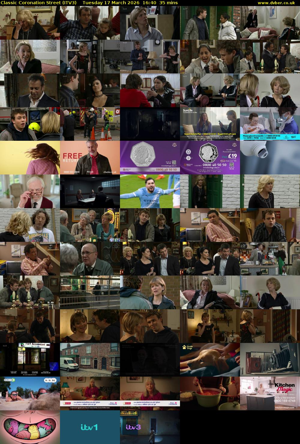 Classic Coronation Street (ITV3) Tuesday 17 March 2026 16:40 - 17:15