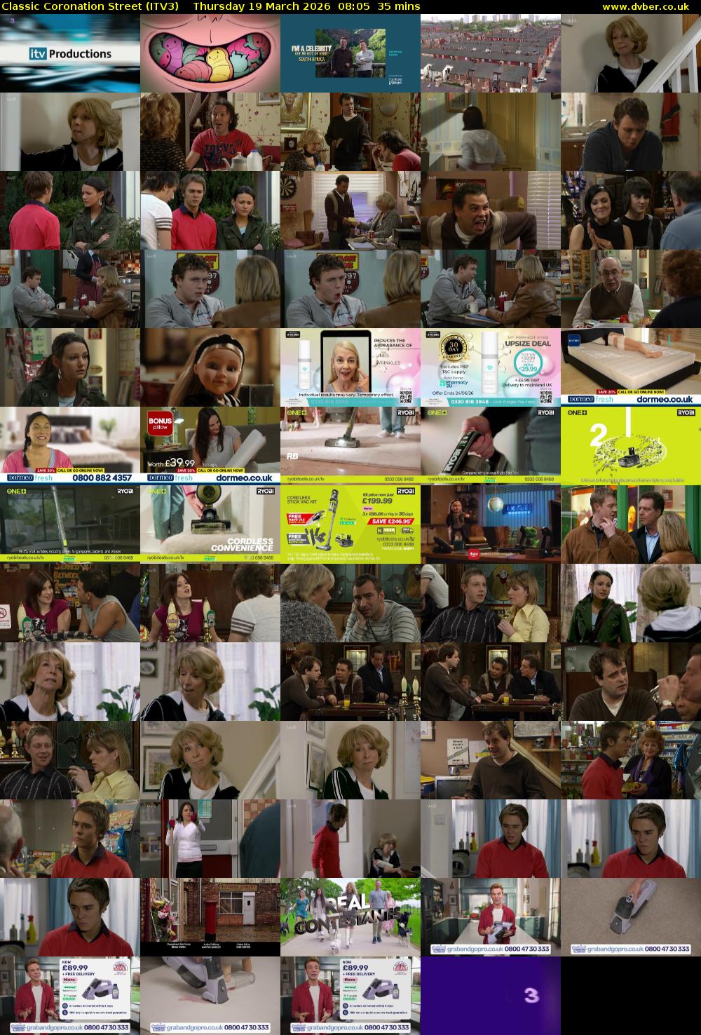 Classic Coronation Street (ITV3) Thursday 19 March 2026 08:05 - 08:40