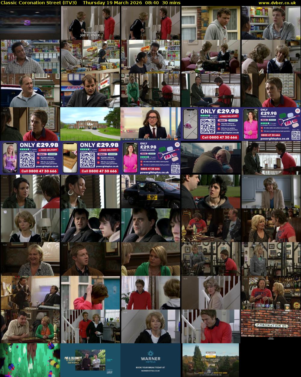 Classic Coronation Street (ITV3) Thursday 19 March 2026 08:40 - 09:10