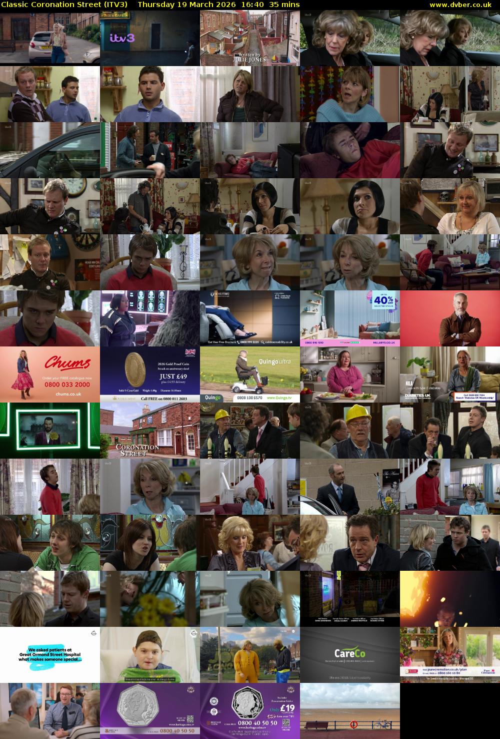Classic Coronation Street (ITV3) Thursday 19 March 2026 16:40 - 17:15