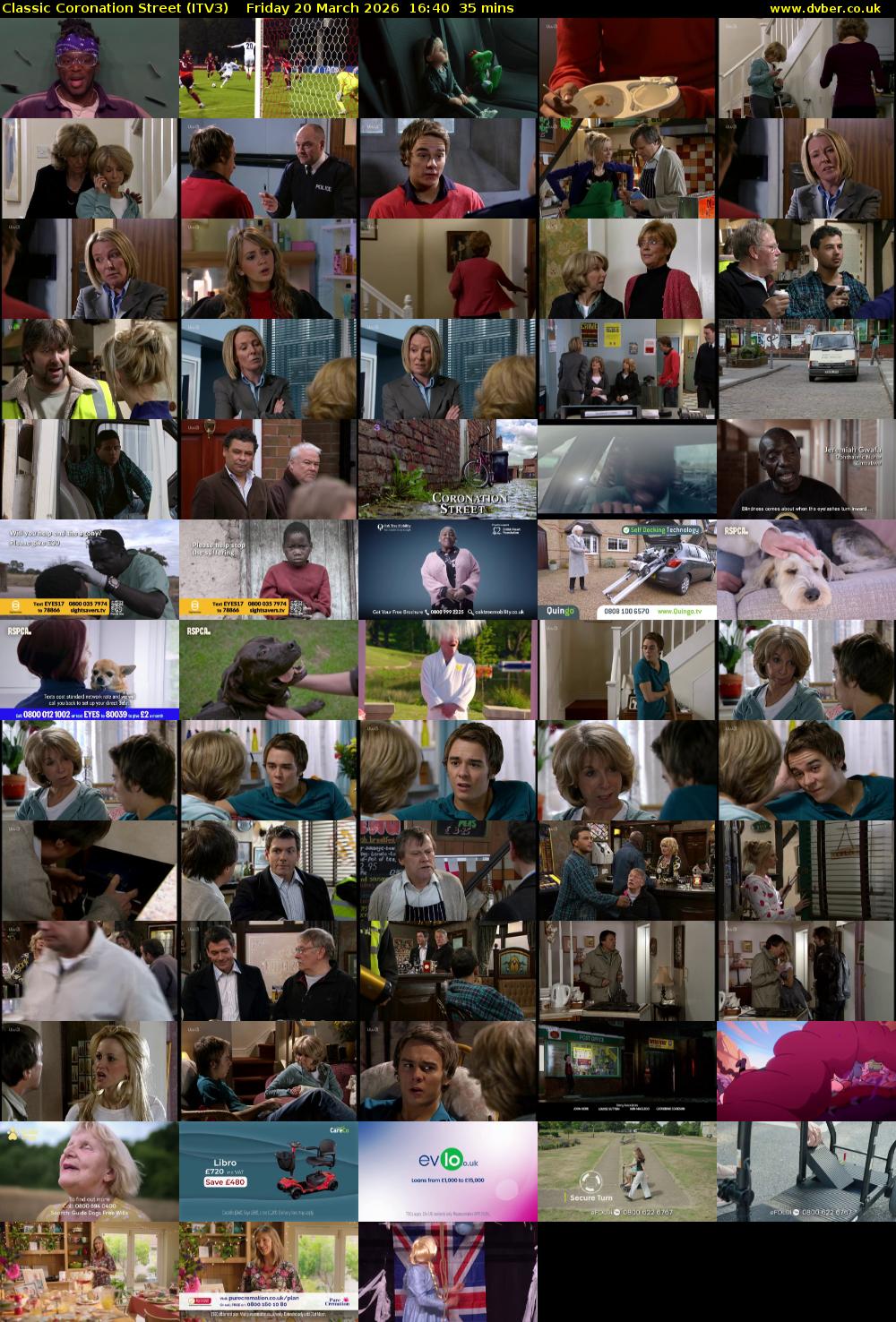 Classic Coronation Street (ITV3) Friday 20 March 2026 16:40 - 17:15