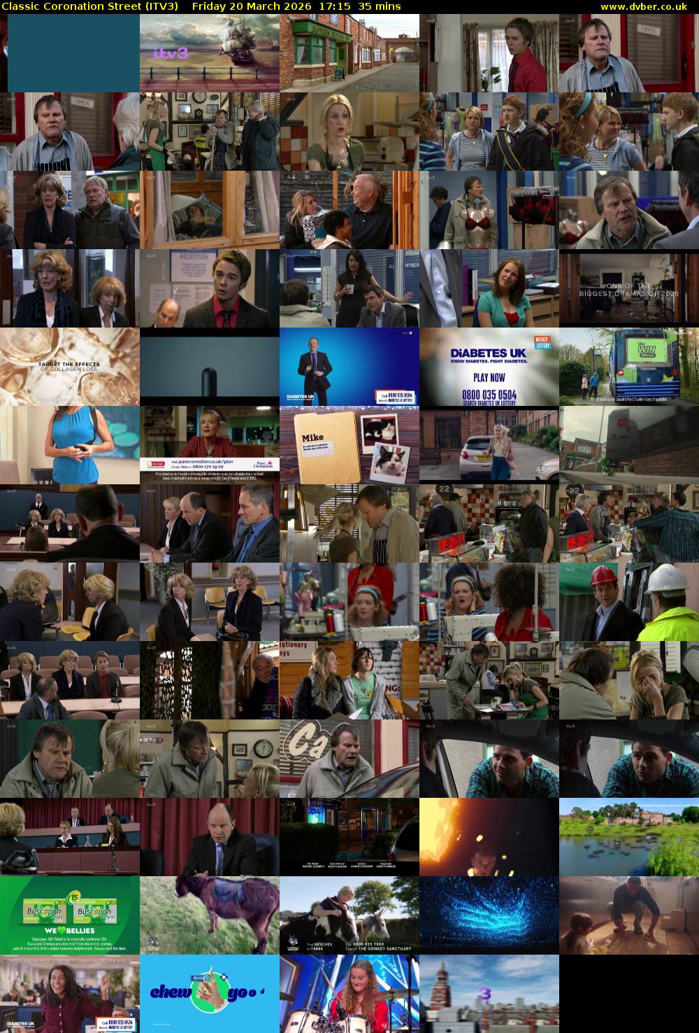 Classic Coronation Street (ITV3) Friday 20 March 2026 17:15 - 17:50