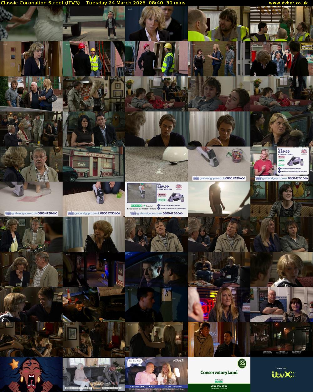 Classic Coronation Street (ITV3) Tuesday 24 March 2026 08:40 - 09:10