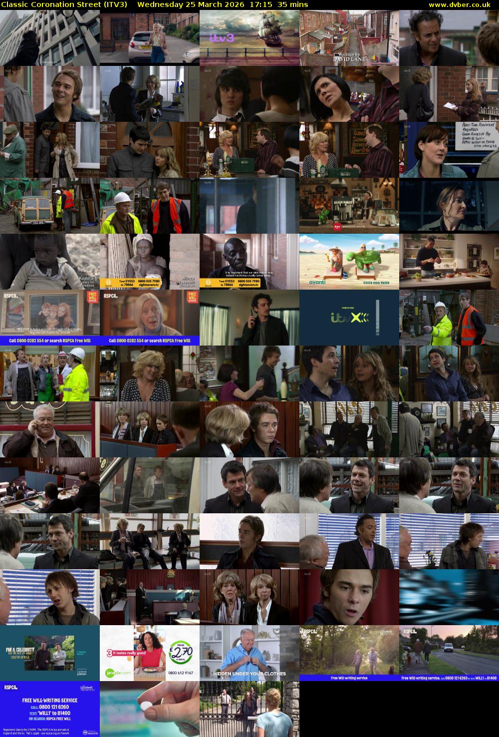 Classic Coronation Street (ITV3) Wednesday 25 March 2026 17:15 - 17:50
