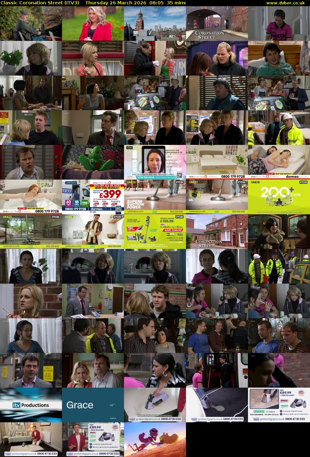Classic Coronation Street (ITV3) Thursday 26 March 2026 08:05 - 08:40