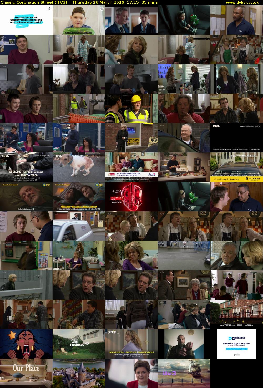 Classic Coronation Street (ITV3) Thursday 26 March 2026 17:15 - 17:50