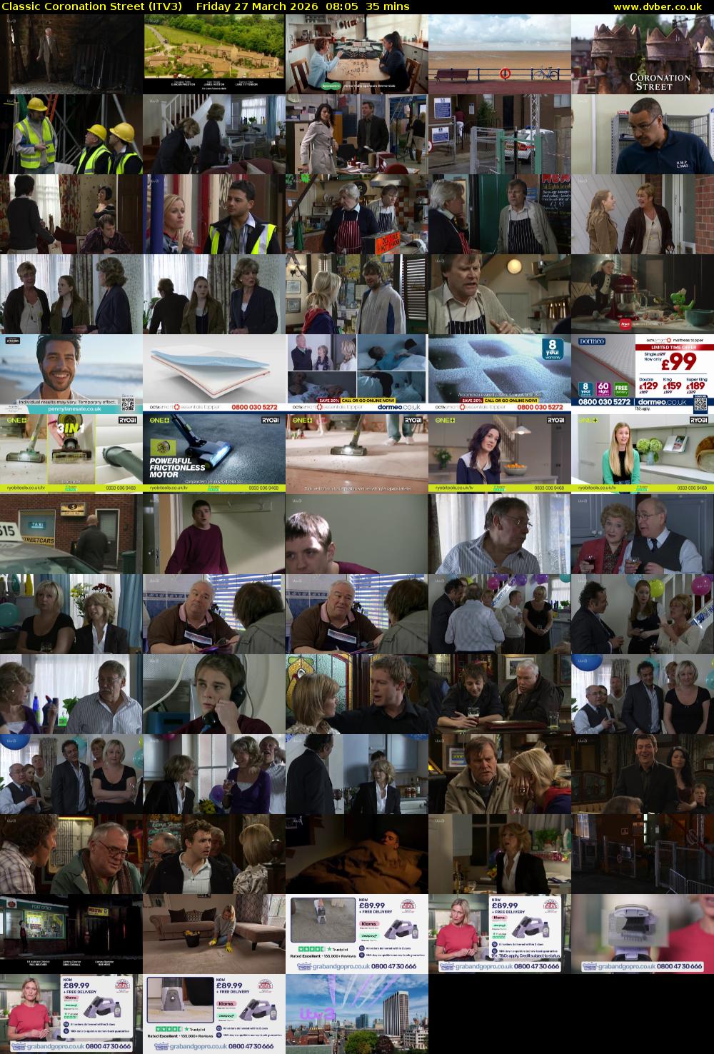 Classic Coronation Street (ITV3) Friday 27 March 2026 08:05 - 08:40